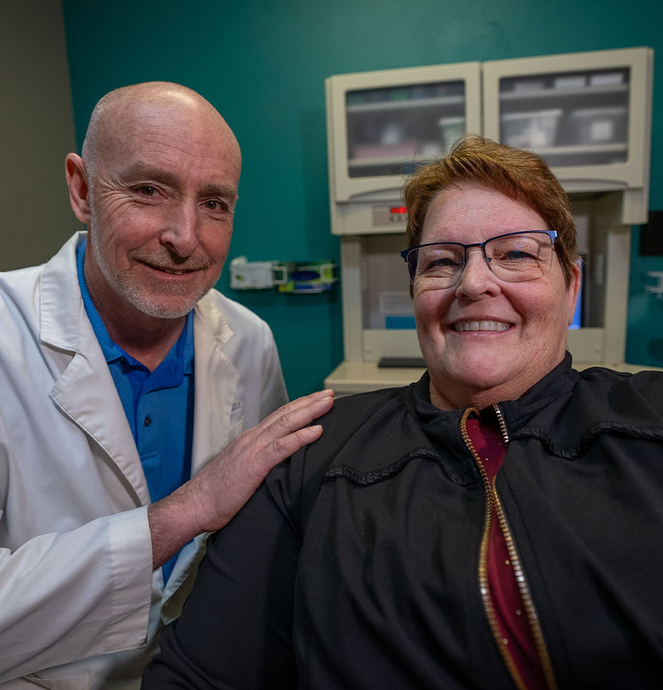 dr burke with cindy after procedure