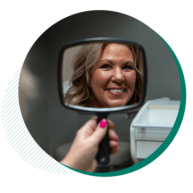 joanna dental patient with mirror