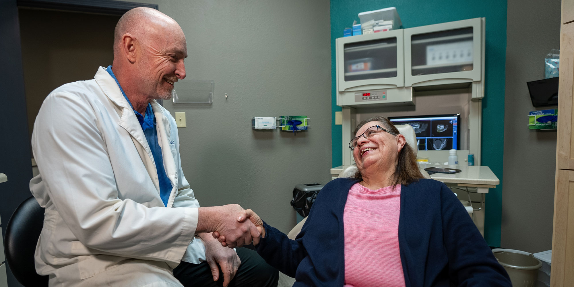 dr burke with nancy crown patient