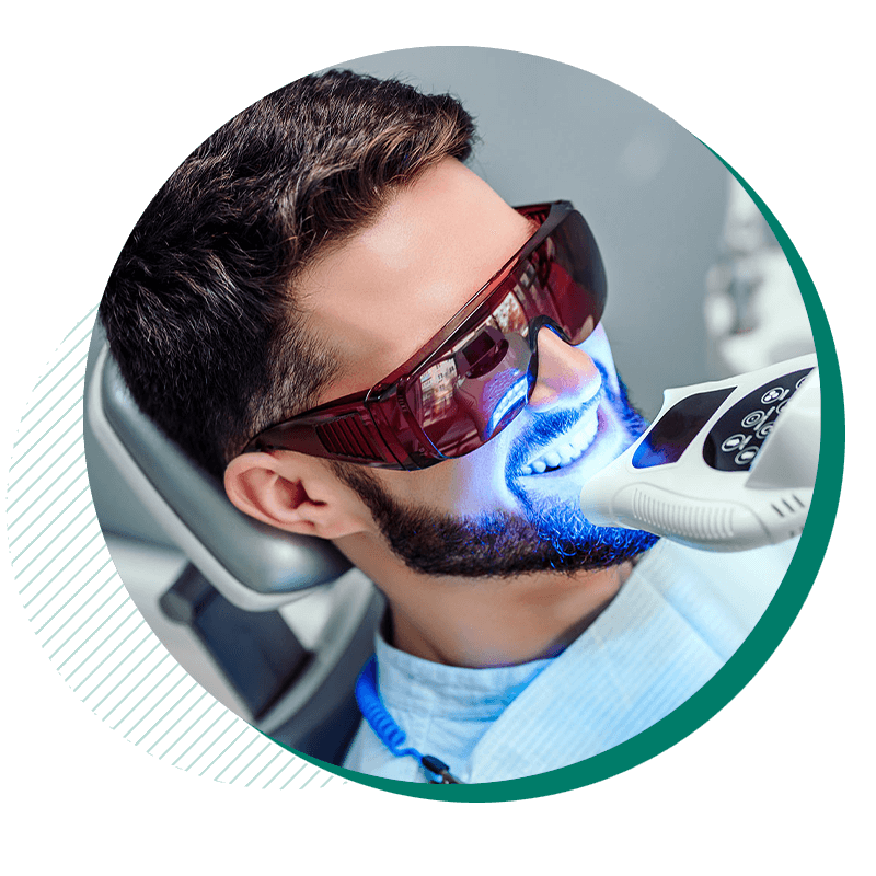 teeth whitening patient during proc